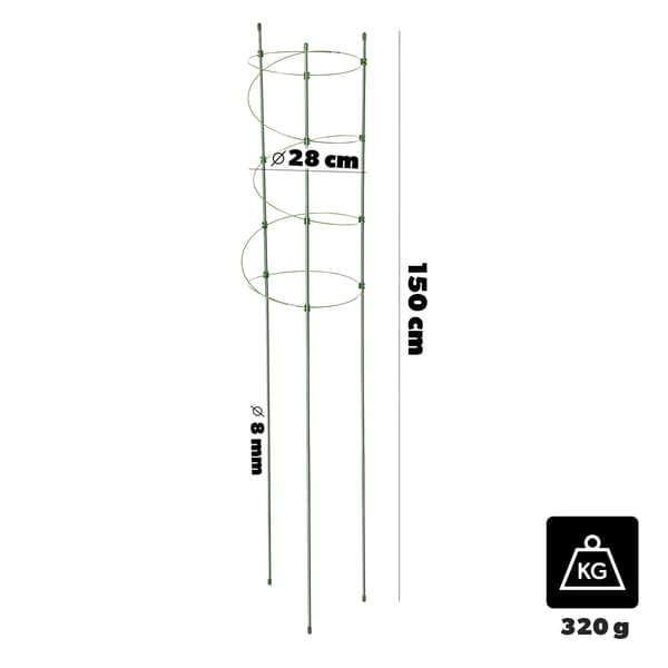 Växtstöd, Metallkonstruktion, 150 cm Höjd,Ljusgrön