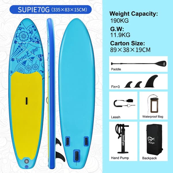 Stand Up Paddle Board, Uppblåsbart Design, Halkfri Yta,SUPIE70G