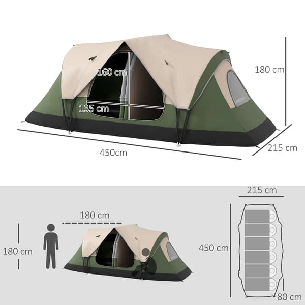 Camping Telt, Vandtæt, Rummelig Design,grøn