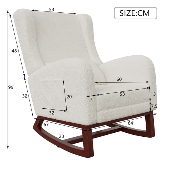 Gyngestol, Moderne Design, Sammenklappelig og Komfortabel,Hvid Ris