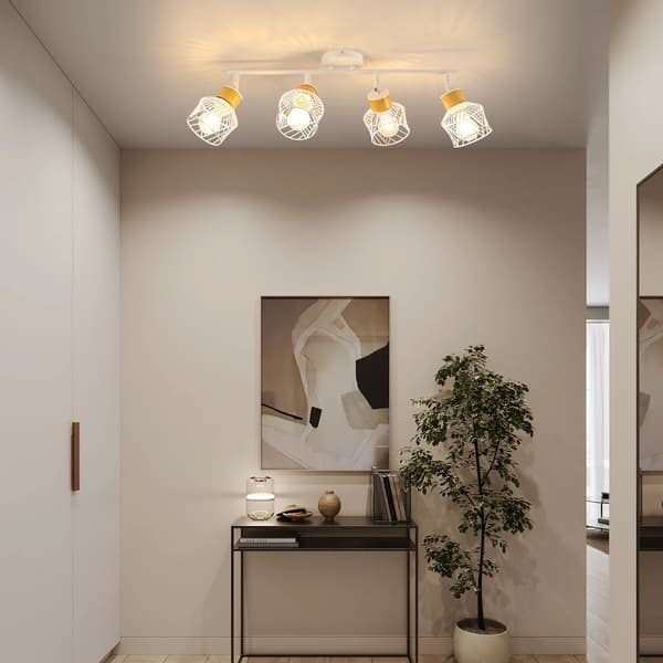 Loftlamper, 4-vejs justerbare, E27 sokkel,HVID
