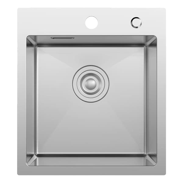Köksdisk, Rostfritt Stål 304, Enkelskålsdesign,Ljus Silver
