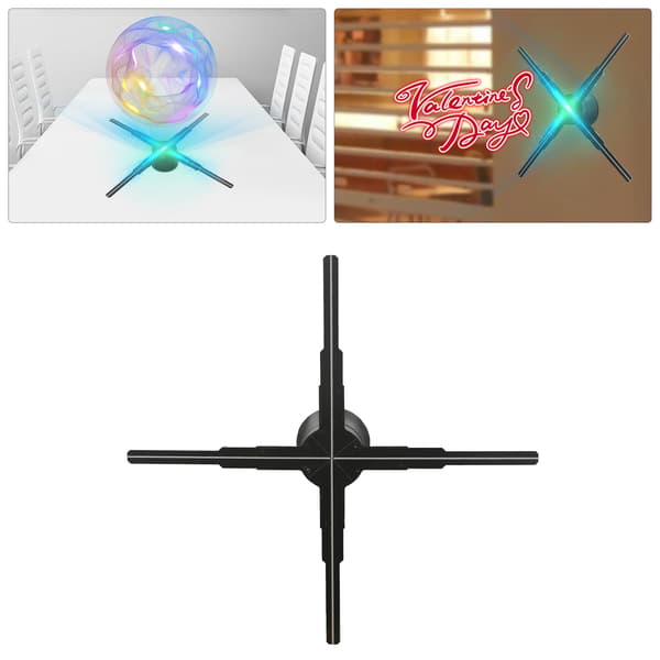 Hologramfläkt, Fjärrkontroll, 3D-display, 20W Effekt, 52cm Dimensioner, Stöder MP4/JPG