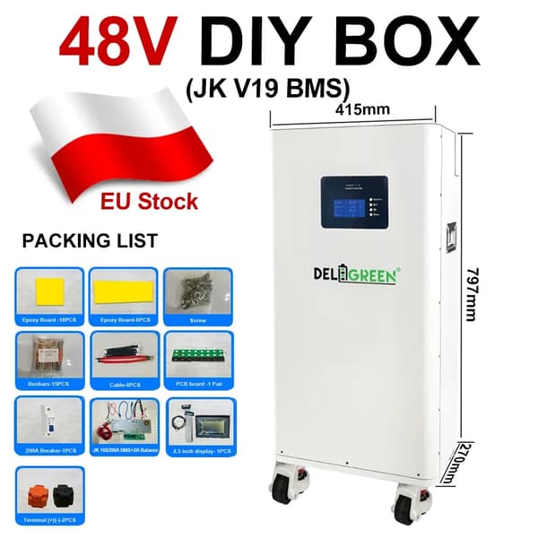 Batterilagringslåda, Vertikal Design, Avancerade Säkerhetsfunktioner,Vertikal JK BMS