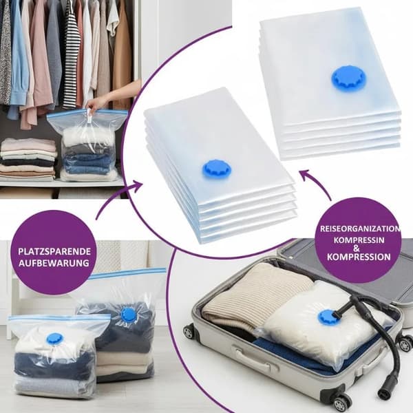 Vakuumförvaringspåsar, Stapelbar Design, Hållbara Material,Transparent
