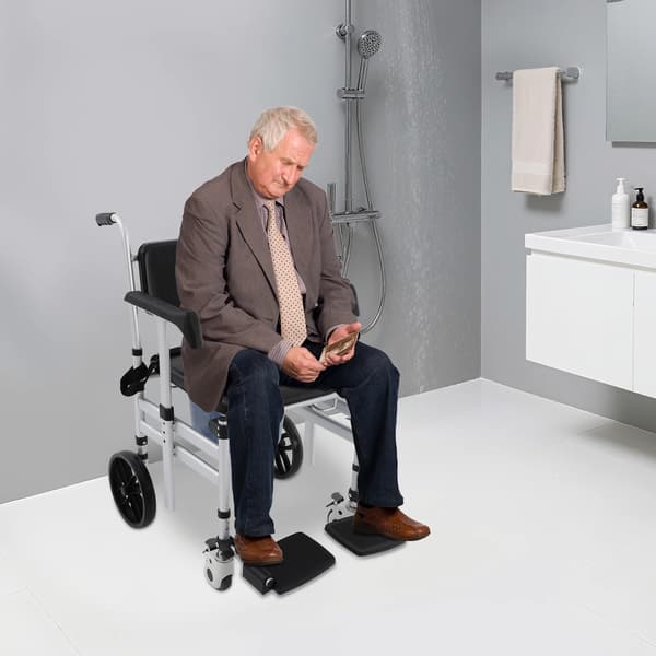 Fällbar Duschsits, Justerbar Höjd, Multifunktionell Design,Silverfärgad