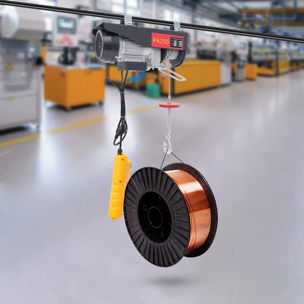 Elektrisk hejseværk, 250 kg kapacitet, 550 W effekt,sort