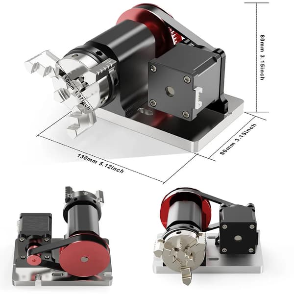 Rotary Module Kit, 60 mm klämdiameter, kompatibel med Rotary CNC,TWO TREES Rotationsmodul Kit