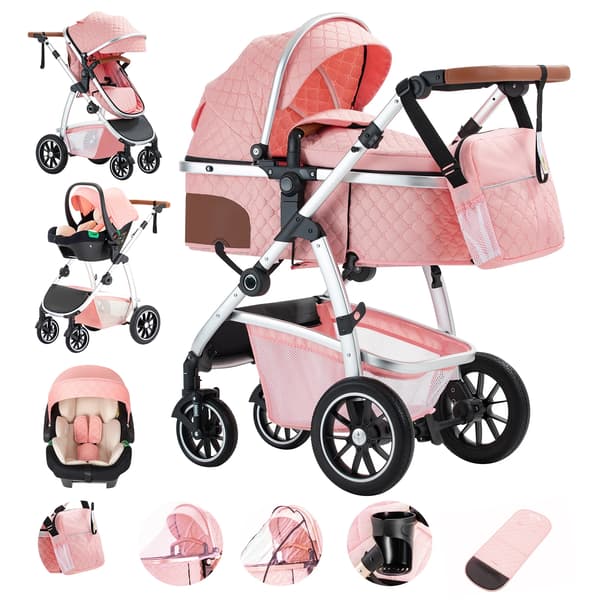 Babyvogn, Justerbart greb, Alsidig design, SK20-PINK