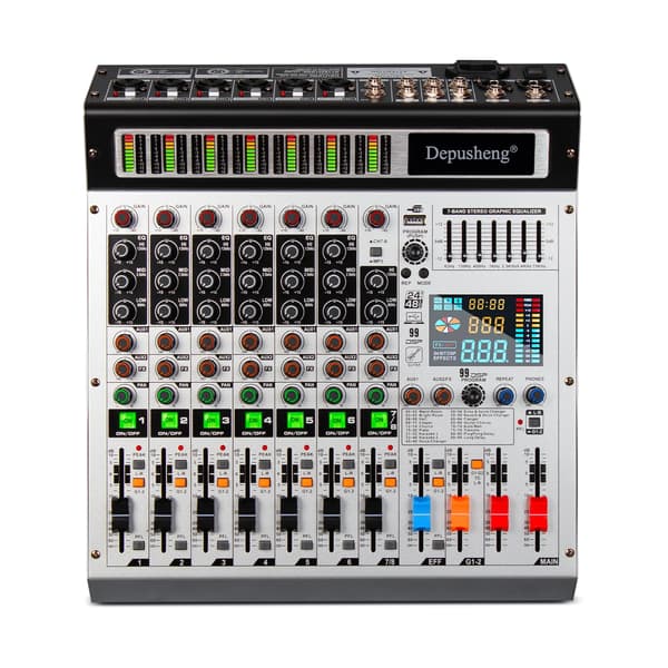 Lydmixer, 8/12 Kanaler, MP3 Afspilningsfunktion,AG8