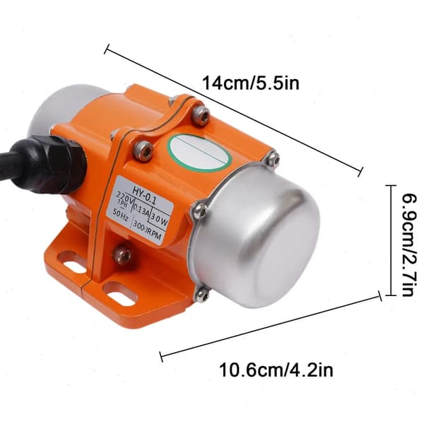 Vibrationsmotor, 30W Effekt, Vandtætning IP65,Orange og Sort
