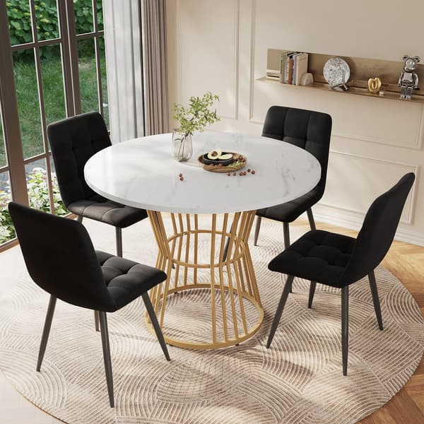 Spisebord, Moderne Design, Marmor Mønster,Hvid - MDF