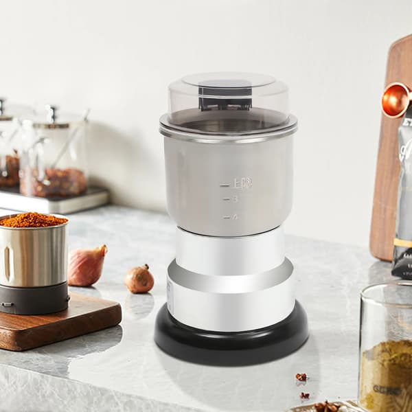 Elektrisk Kaffekvarn, Hög Hastighet, Hållbart Rostfritt Stål,Silver