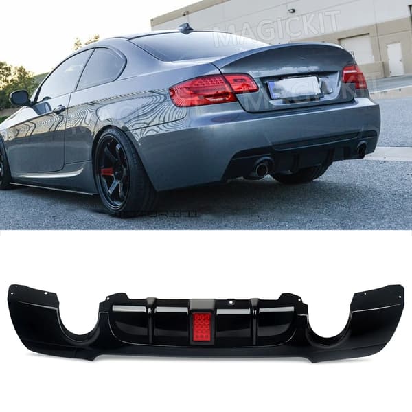 Bagdiffuser, Kompatibel med Coupe E92 E93, Blank Finish,Glans Sort