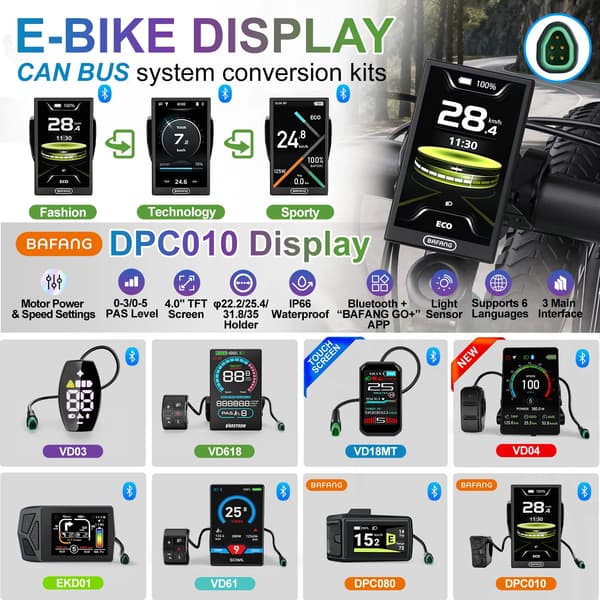 EBike Display, CAN BUS Kompatibilitet, LED Indikatorpanel,BAFANG DPC010-CAN
