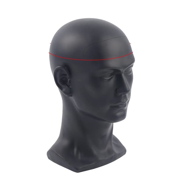 Mannequin Hoved, Mandlig Design, Holdbart PVC Materiale,Matte sort