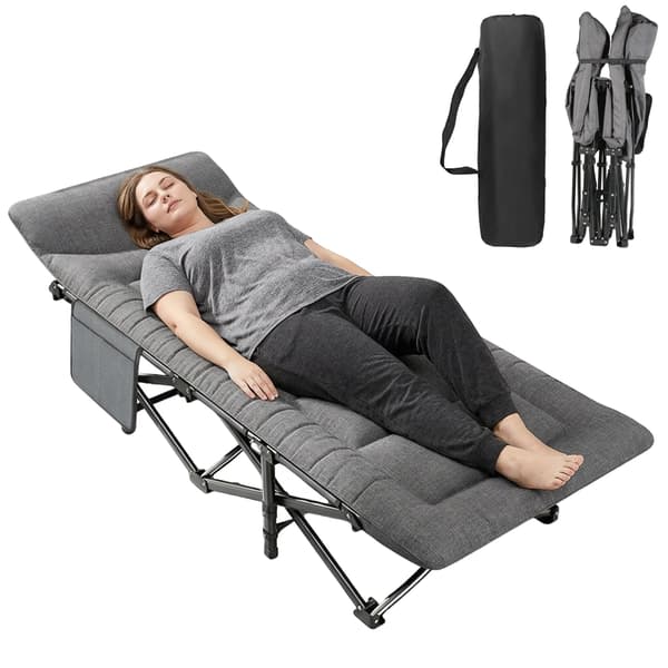 Camping seng, bærbar design, integrerede puder,Grå