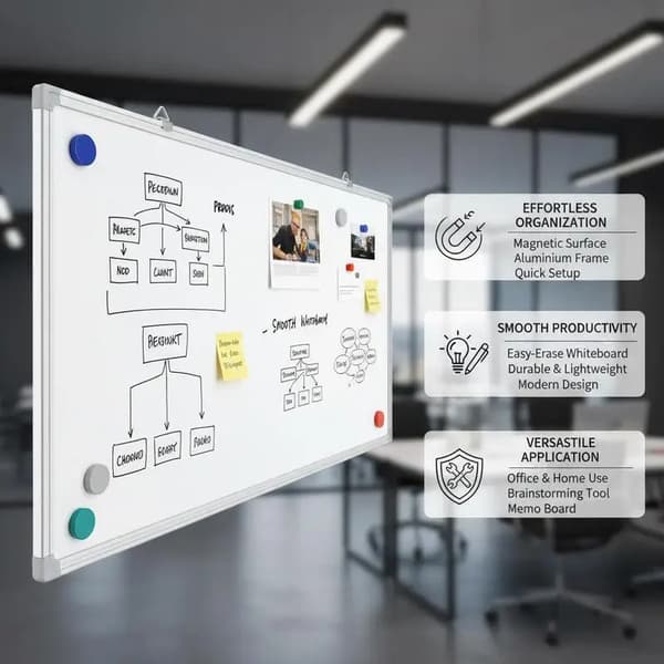 Whiteboard, Aluminiumkonstruktion, Magnetisk Overflade,hær grøn