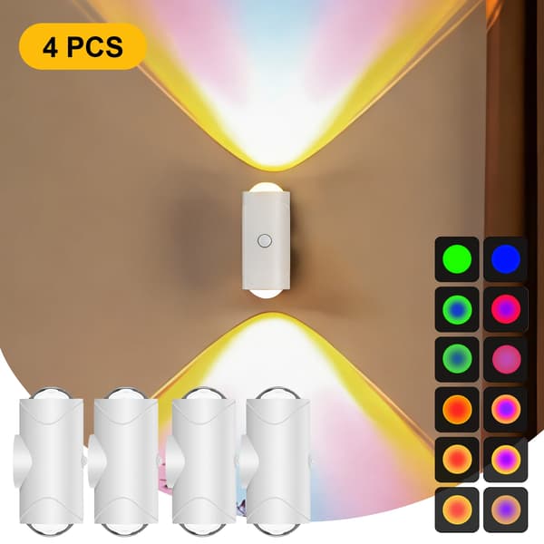 Nattlampa, uppladdningsbar, rörelsesensor, vit-4st