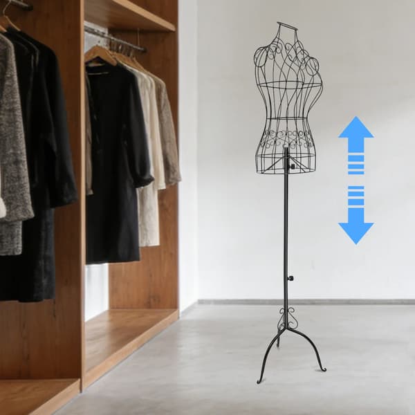 Mannequin Kjoleform, Justerbar Højde, Overkropsdisplay,Sort