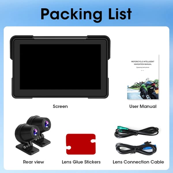 GPS Navigator, Bluetooth-forbindelse, Vandtæt design,7 tommer DVR BMW