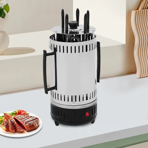 Vertikal Elektrisk Grill, Automatisk Spid, 5 Spid,sort