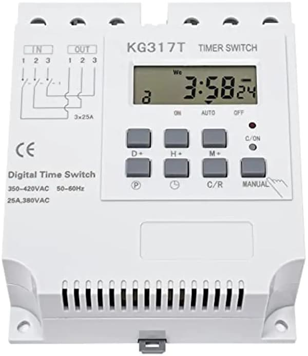 Digital timer, programmerbar, 3-faset drift,GRÅ