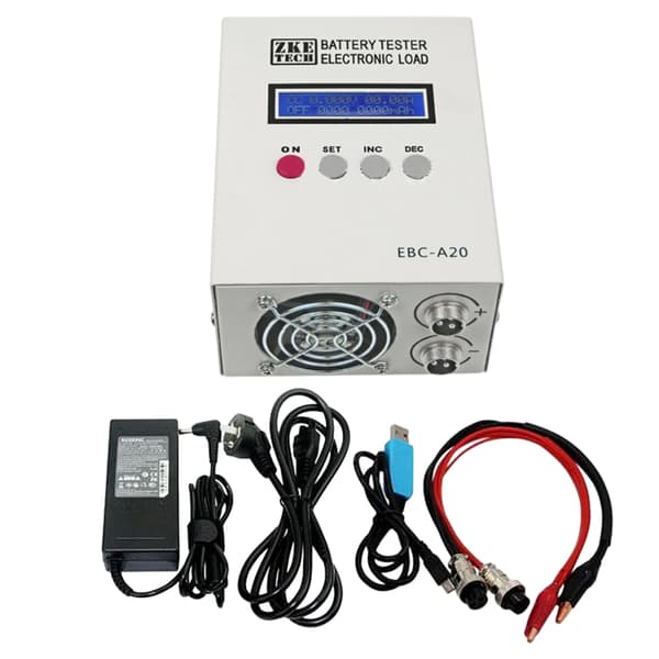 Batterikapacitetstestare, LCD-display, mångsidig kompatibilitet,vit