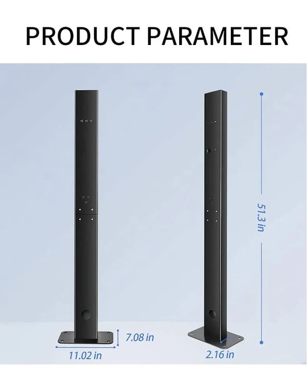 EV Oplader Holder, Holdbar Aluminium Stativ, Nem Installation,sort