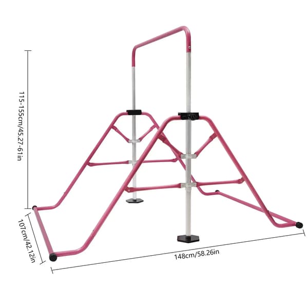 Gymnastikstang, Højdejusterbar, Bærbart Design,Pink