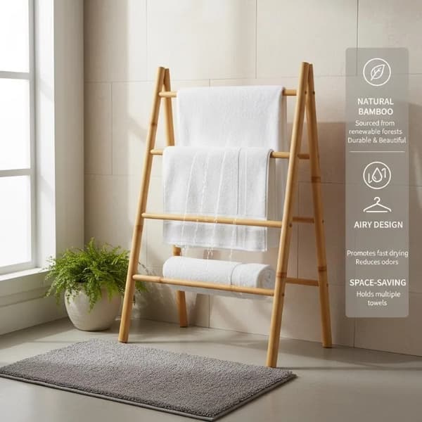 Håndklædeholder, Multi-Niveau Design, Miljøvenlige Materialer,hær grøn