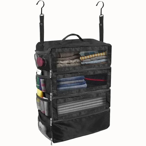 Rejsetaskeorganisator, Højkapacitet, Sammenklappeligt Design,Sort-1
