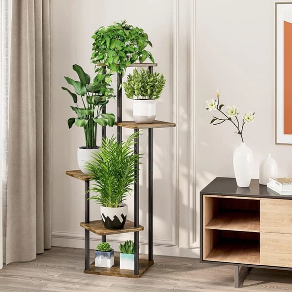 Plantebord, Træmateriale, 4 Niveauer, Nem Montering, Stabilt Design, Pladsbesparende