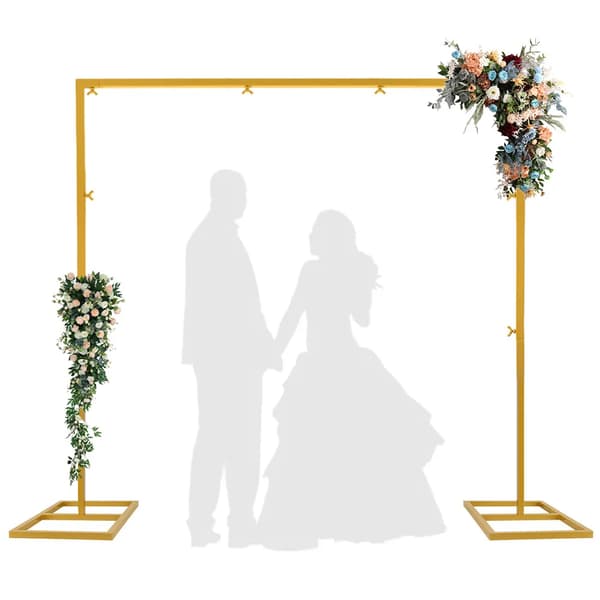 Bröllopsbåge, Metallkonstruktion, Mångsidig Användning,Guld, 9.8FT