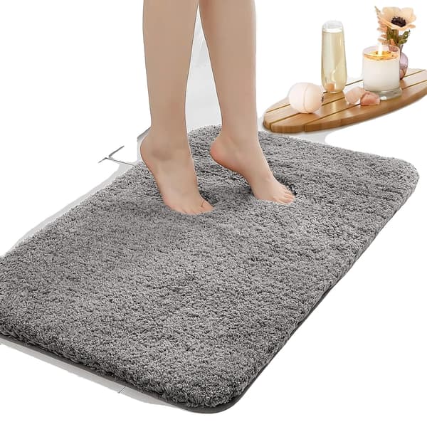 Badrumsmatta, Vattenabsorberande, Halkfri Design,Grå-a, 60cm x 90cm-c