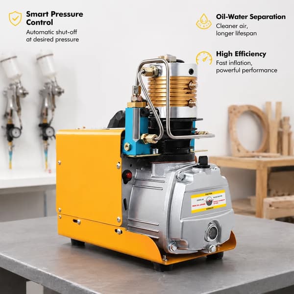 Højtryksluftkompressor, 1,8KW, 220V, 100L/min, 30MPA, Bærbart design
