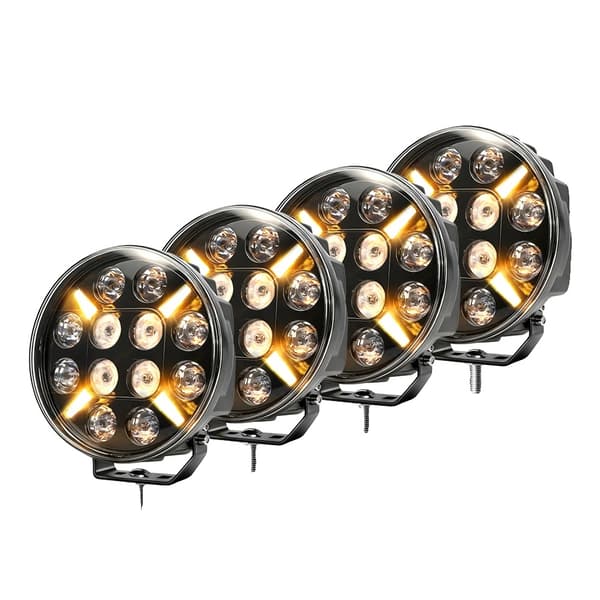 Arbejdslampe, Spot- og Positionsbelysning, Vandtæt Design,4PC 9tommer Strobe