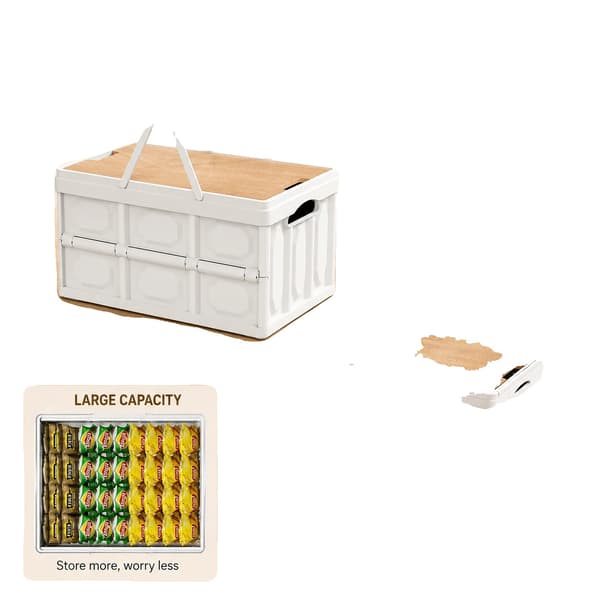 Förvaringslåda, Hållbar Plast, Fällbar Design,Vit