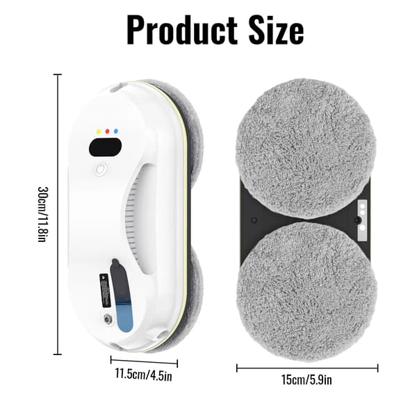 Fönsterputsrobot, 2800Pa sugkraft, fjärrkontroll,vit, EU, Ja