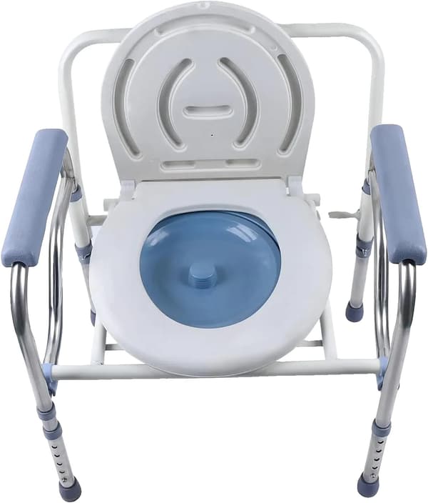Toiletstol, Justerbar Højde, Rustfrit Stål Konstruktion,Sølv