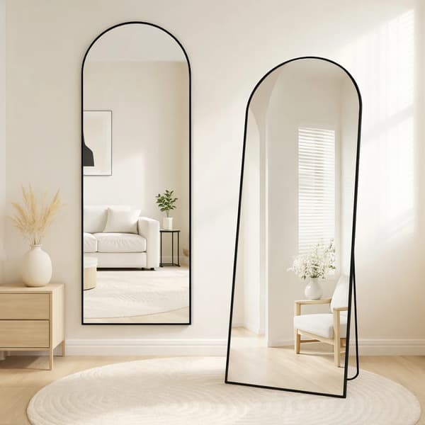 Helkropsspejl, Buet Design, Hærdet Glas,165*60, sort