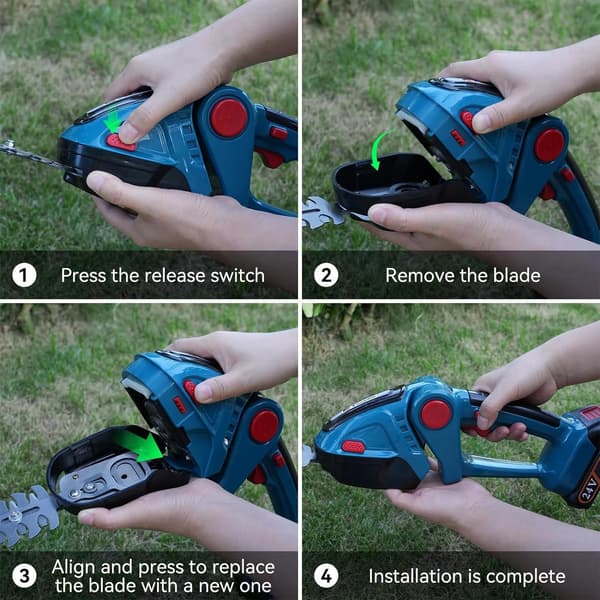 Sladdlös Häcksax, Lättviktsdesign, Ergonomisk Hantering,Med 1 Batteri