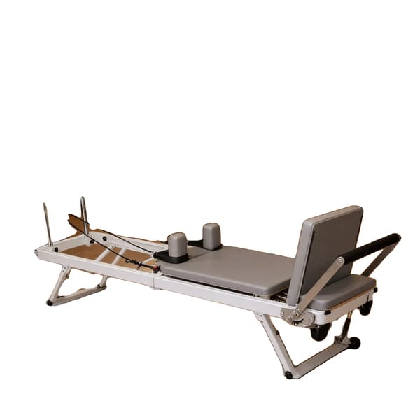 Fällbar Pilates Reformer Maskin, Justerbart Motstånd, Hållbart Stål,Beige set tilläggsbräda