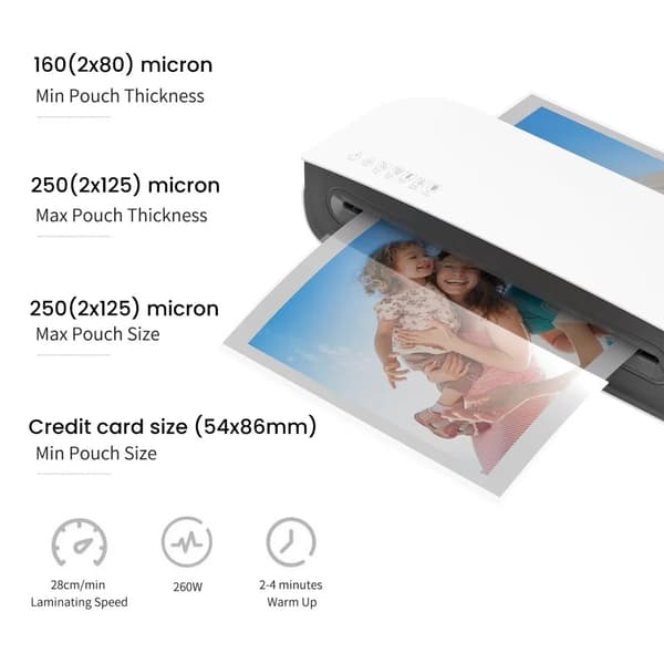 Laminator, Hurtig opvarmning, Brugervenligt design,EU, Elfenben