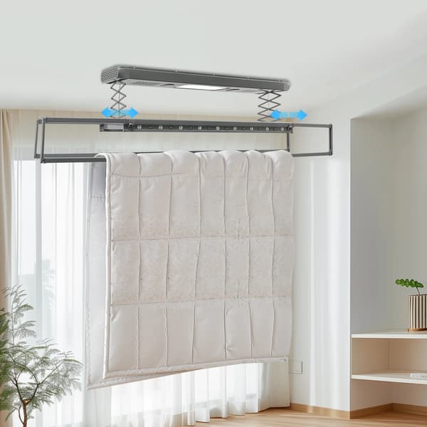 Elektrisk Torkställning, Fjärrkontrollsdrift, Platsbesparande Design,Grå