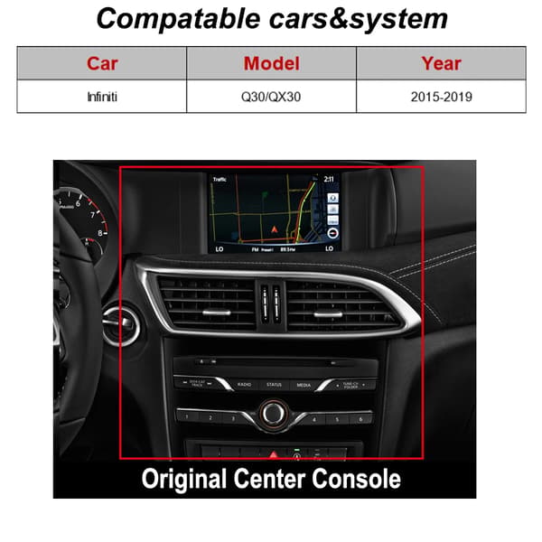 Multimedia Modul, Trådlös CarPlay, Stöd för Android Auto,För Infitini Q30 QX30