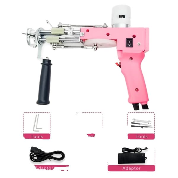 Tuftningspistol startpaket, trimmerfunktion, DIY-verktyg, Rosa