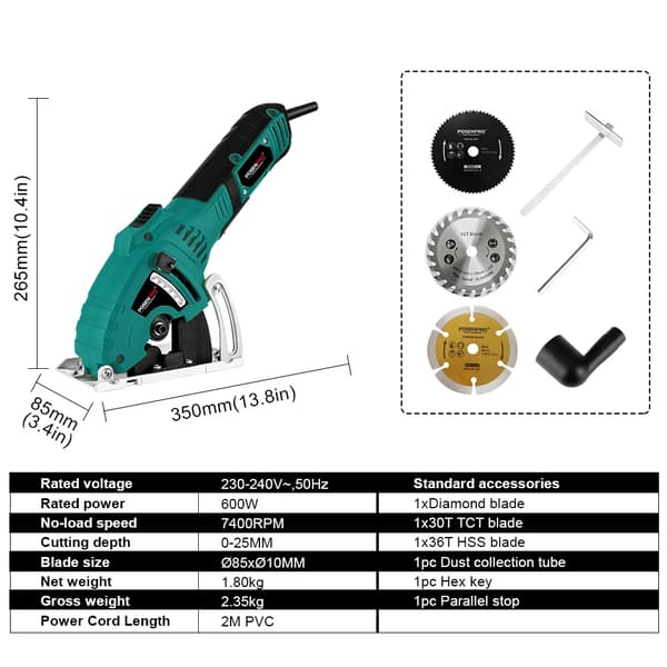 Mini Rundsav, Alsidig Skæring, Kompakt Design,EU