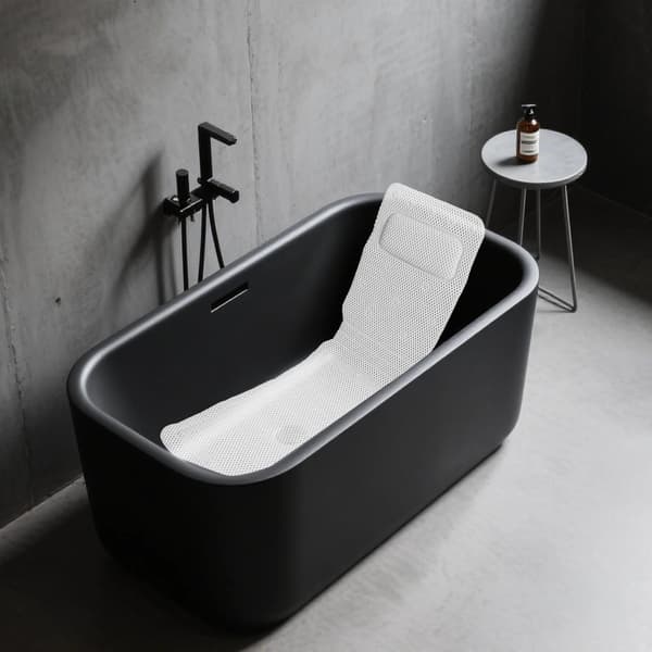 PVC Badkar Matta, Ergonomisk Kudde, Halkfri Design,VIT