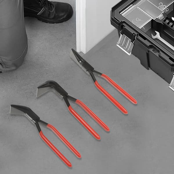 Sæt af pladebearbejdningstang, holdbart materiale, ergonomisk greb,Rød